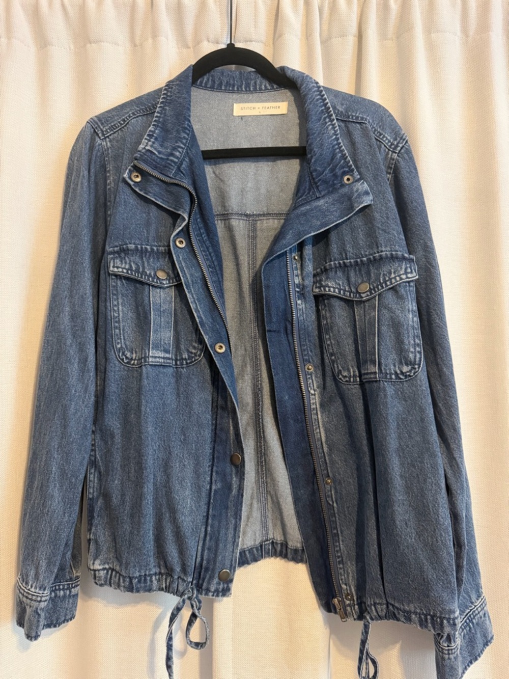 Stitch + Feather Washed Blue Denim Jacket